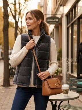 Zeroxposur Charcoal Quilted Velvet Puffer Vest